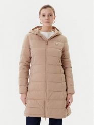 Guess Płaszcz zimowy V4YL05 WF3X0 Beżowy Regular Fit. Brązowe kurtki damskie Guess, na zimę, m, z aplikacjami, z syntetyku, bez kaptura. Za 489.99 zł.
