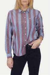 LEE ONE POCKET SHIRT DAMSKA KOSZULA W PASKI WORKWEAR BLUE L48RXEKR 112111101. Niebieskie koszule damskie Lee, l, bez wzorów, bez kołnierzyka, bez ramiączek. Za 129.99 zł.