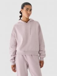 4F Bluza dresowa z kapturem damska 4F x Anna Lewandowska - beżowa XL. Brązowe bluzy damskie 4F, xl, bez wzorów, z bawełny, z kapturem. W wyprzedaży za 119.99 zł.