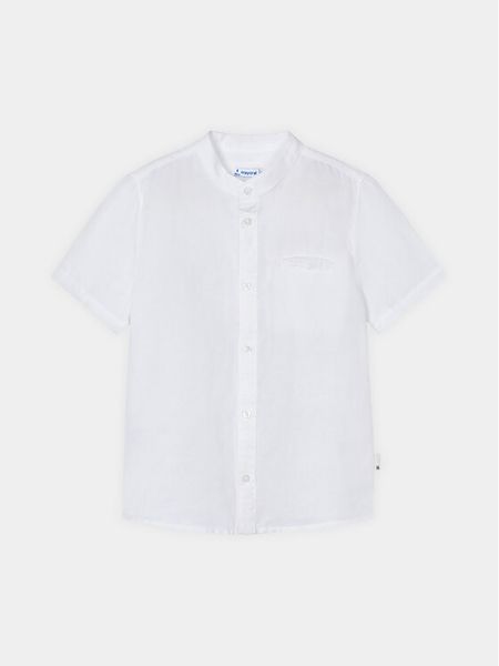 Mayoral Koszula 3113 Biały Regular Fit. Białe koszule chłopięce Mayoral, bez wzorów, z bawełny, bez kołnierzyka, bez ramiączek. Za 69.99 zł.