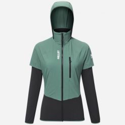 Kurtka Softshell RUTOR XCS AIR dla kobiet. Zielone kurtki damskie Millet, s, bez wzorów, z materiału, bez kaptura. Za 953.20 zł.