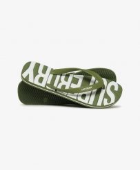 Superdry Core Logo Japonki z gumy, lekkie – Olive Khaki/Optic. Zielone klapki damskie Superdry, bez wzorów, z gumy, bez obcasa, bez zapięcia. Za 135.55 zł.