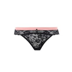 Stringi damskie Freya Offbeat. Czarne stringi Freya, bez wzorów, z bawełny. Za 182.00 zł.