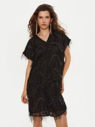 Bruuns Bazaar Sukienka koktajlowa Nellat BBW4197 Czarny Loose Fit. Czarne sukienki damskie Bruuns Bazaar, bez wzorów, z syntetyku, wizytowe, bez ramiączek. Za 379.99 zł.