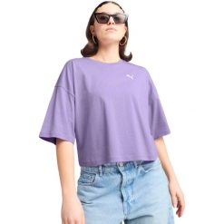 Koszulka Puma Wardrobe Ess Oversized Short Tee Bl, Kobiety. Fioletowe koszulki sportowe damskie Puma, m, bez wzorów, z bawełny, bez ramiączek. Za 92.99 zł.
