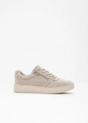 Sneakersy z wyściełaną podeszwą wewnętrzną. Brązowe obuwie sportowe casual damskie bonprix. Za 107.99 zł.