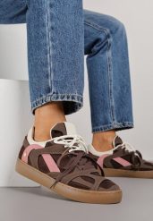 Brązowe Sneakersy w Stylu Klasycznych Tenisówek z Podwójnym Sznurowaniem Livitta. Brązowe obuwie sportowe damskie Born2be, z jeansu, bez zapięcia, tenisowe. Za 99.99 zł.