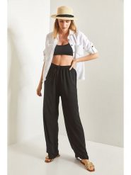 Bianco Lucci Spodnie w kolorze czarnym rozmiar: XL. Czarne spodnie materiałowe damskie Bianco Lucci, bez wzorów, z materiału. Za 61.46 zł.