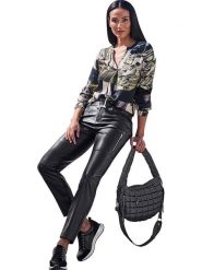 Heine Bluzka w kolorze beżowo-czarnym rozmiar: 40. Brązowe bluzki damskie Heine, bez wzorów, z wiskozy, bez kołnierzyka, bez ramiączek. Za 73.93 zł.