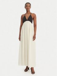 Eleh Sukienka letnia SS260018 Biały Regular Fit. Białe sukienki damskie Eleh, bez wzorów, z syntetyku, bez ramiączek. Za 974.99 zł.