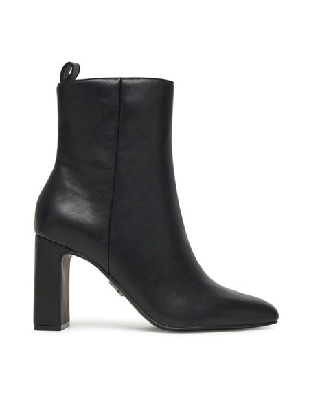 Steve Madden Botki Adelisa SM11002626 Czarny. Czarne botki damskie Steve Madden, ze skóry, bez obcasa, na słupku, bez zapięcia. Za 509.99 zł.