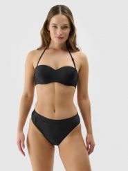 4F Góra od bikini damska - czarna M. Czarne bikini 4F, bez wzorów, z elastanu. W wyprzedaży za 29.99 zł.