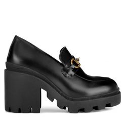 Półbuty Badura. Czarne czółenka damskie Badura, bez wzorów, bez obcasa, na obcasie. Za 265.99 zł.