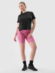 4F Legginsy kolarki treningowe z materiału z recyklingu damskie - różowe XS. Czerwone legginsy damskie 4F, l, bez wzorów, z dzianiny. W wyprzedaży za 59.99 zł.