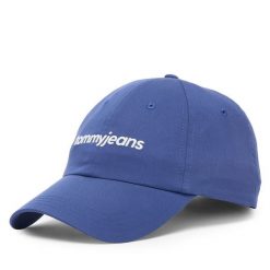 Czapka z daszkiem Tommy Jeans. Niebieskie czapki z daszkiem damskie Tommy Jeans, bez wzorów, z jeansu. Za 129.99 zł.
