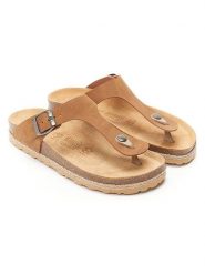Mandel Japonki "Blanca" w kolorze jasnobrązowym rozmiar: 41. Brązowe klapki damskie Mandel, bez wzorów, bez obcasa, bez zapięcia. Za 130.99 zł.