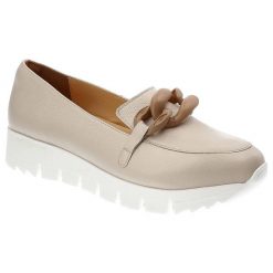 Beżowe Półbuty Armodo Stylowe Obuwie Damskie. Brązowe półbuty damskie Armodo, na lato, z aplikacjami, ze skóry, bez obcasa, na platformie, bez zapięcia. Za 299.00 zł.