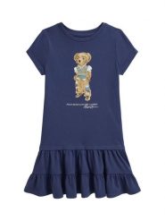 Polo Ralph Lauren Sukienka codzienna 312B20040001 Granatowy Regular Fit. Niebieskie sukienki dziewczęce Polo Ralph Lauren, bez wzorów, z bawełny, bez ramiączek, proste. Za 439.99 zł.