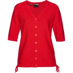Sweter rozpinany bonprix truskawkowy. Kardigany damskie bonprix. Za 74.99 zł.