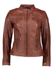 7eleven Skórzana kurtka "Forma" w kolorze karmelowym rozmiar: 40. Brązowe kurtki damskie 7eleven, bez wzorów, ze skóry, bez kaptura. Za 434.99 zł.