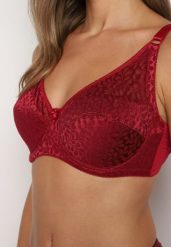 Bordowy Biustonosz Full Cup z Ramiączkami z Regulacją Posofia. Czerwone biustonosze Renee, bez wzorów. Za 29.99 zł.