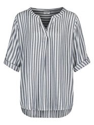 Fresh Made Bluzka w kolorze granatowo-białym rozmiar: XL. Białe bluzki damskie Fresh Made, xl, bez wzorów, z wiskozy, bez kołnierzyka, bez ramiączek. Za 109.52 zł.
