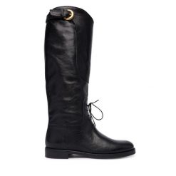 Oficerki Weekend Max Mara. Czarne kozaki damskie Weekend Max Mara, bez obcasa, na płaskiej podeszwie, bez zapięcia. Za 2,429.00 zł.