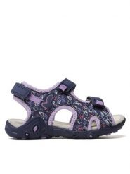 Geox Sandały J Sandal Whinberry G J35GRD0CE15CF48E M Granatowy. Niebieskie sandały dziewczęce Geox, ze skóry, bez obcasa, bez zapięcia. Za 259.99 zł.
