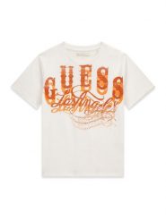 Guess T-Shirt L6GI13 K8HM4 Biały Regular Fit. Białe t-shirty i koszulki chłopięce Guess, z aplikacjami, z bawełny, bez kołnierzyka, bez ramiączek. Za 84.99 zł.