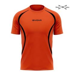 Koszulka biegowa unisex Givova pomarańczowo-czarna, XL. Brązowe koszulki damskie Givova, xl, bez wzorów, bez kołnierzyka, bez ramiączek. Za 82.19 zł.