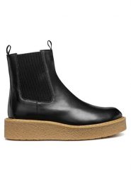 Geox Sztyblety D Elidea D36VEC 043NH C9999 Czarny. Czarne botki damskie Geox, z materiału, bez obcasa, na płaskiej podeszwie, bez zapięcia. Za 579.99 zł.