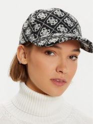 Guess Czapka z daszkiem AW5186 POL03 Czarny. Czarne czapki z daszkiem damskie Guess, z aplikacjami, z materiału. Za 129.99 zł.