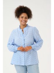 KAFFE curve Bluzka w kolorze błękitnym rozmiar: 48. Niebieskie bluzki damskie KAFFE curve, bez wzorów, z bawełny, bez kołnierzyka, bez ramiączek. Za 78.99 zł.