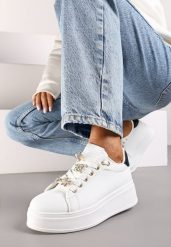 Biało-Czarne Sneakersy na Płaskiej Podeszwie Ozdobione Aplikacjami Motyli i Rozgwiazd Asnoria. Białe obuwie sportowe damskie Renee, z materiału, bez zapięcia. Za 74.99 zł.