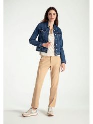 More & More Spodnie chino w kolorze beżowym rozmiar: 38. Brązowe spodnie materiałowe damskie More & More, bez wzorów. Za 113.99 zł.