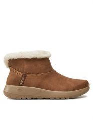 Skechers Botki On-the-GO Joy 144800/CSNT Brązowy. Brązowe botki damskie Skechers, ze skóry, bez obcasa, na płaskiej podeszwie, bez zapięcia. Za 339.99 zł.