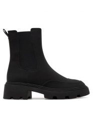 Athlecia Sztyblety Aaliyah EA234362 Czarny. Czarne botki damskie Athlecia, ze skóry, bez obcasa, na płaskiej podeszwie, bez zapięcia. Za 179.99 zł.