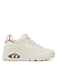 Skechers Sneakersy Uno Wedge - Hi Steps 177520/WHT Biały. Białe obuwie sportowe damskie Skechers, ze skóry, bez zapięcia. Za 339.15 zł.