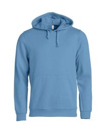 Clique Basic Hoody bluza z kapturem unisex, materiał antymechacący – light blue. Niebieskie bluzy damskie CLIQUE, xs, bez wzorów, z bawełny, z kapturem. Za 166.63 zł.