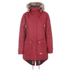 Parka Damska Wodoodporne Clea. Czerwone parki damskie Trespass, l, z materiału, z kapturem. Za 616.99 zł.
