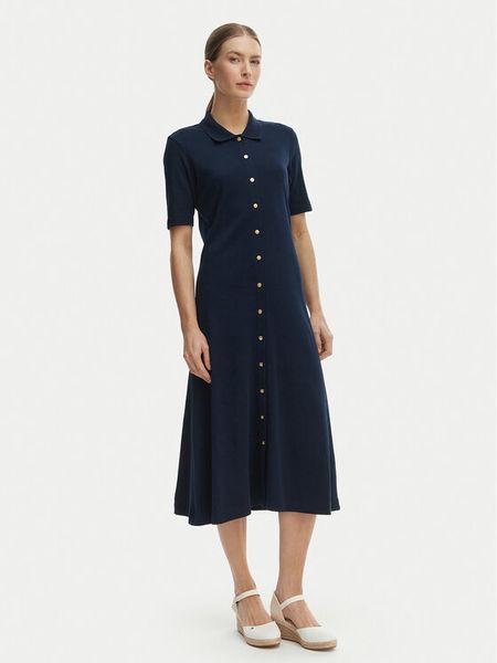 Tommy Hilfiger Sukienka codzienna WW0WW48776 Niebieski Regular Fit. Niebieskie sukienki damskie Tommy Hilfiger, bez wzorów, z bawełny, bez ramiączek. Za 430.99 zł.