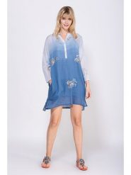 Peace & Love Sukienka plażowa w kolorze niebieskim rozmiar: M. Niebieskie sukienki damskie Peace & Love, bez wzorów, z bawełny, bez ramiączek. Za 48.39 zł.