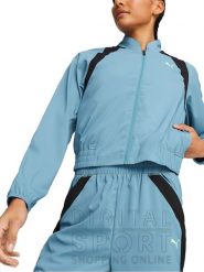 Puma Kurtka sportowa w kolorze błękitnym rozmiar: S. Niebieskie kurtki sportowe damskie Puma, s, bez wzorów, bez kaptura. Za 112.45 zł.