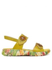 Laura Vita Sandały Sanao 53 Zielony. Zielone sandały damskie LAURA VITA, bez wzorów, ze skóry, bez obcasa, na płaskiej podeszwie, bez zapięcia. Za 389.99 zł.