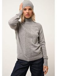 Just Cashmere Kaszmirowy golf w kolorze szarym rozmiar: M. Szare golfy damskie Just Cashmere, m, bez wzorów, z kaszmiru, bez ramiączek. Za 341.28 zł.