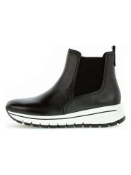 Gabor Skórzane botki w kolorze czarnym rozmiar: 39. Czarne botki damskie Gabor, bez obcasa, na platformie, bez zapięcia. Za 104.14 zł.