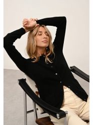 Just Cashmere Kaszmirowy kardigan "Katharine" w kolorze czarnym rozmiar: L. Czarne kardigany damskie Just Cashmere, l, bez wzorów, z kaszmiru. Za 285.49 zł.