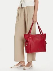 Beverly Hills Polo Club Torebka CEO-BHPC-C-005-08 Bordowy. Czerwone shopper bag Beverly Hills Polo Club, bez wzorów, z materiału, bez dodatków. Za 249.99 zł.