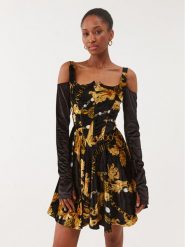 Versace Jeans Couture Sukienka koktajlowa 75HAO914 Czarny Regular Fit. Czarne sukienki damskie Versace Jeans Couture, bez wzorów, z jeansu, wizytowe, bez ramiączek. Za 5,169.00 zł.