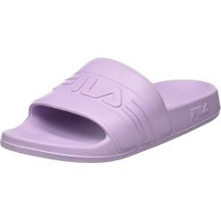 Klapki damskie Fila Jetspeed. Fioletowe klapki damskie Fila, bez wzorów, bez obcasa, bez zapięcia. Za 81.00 zł.